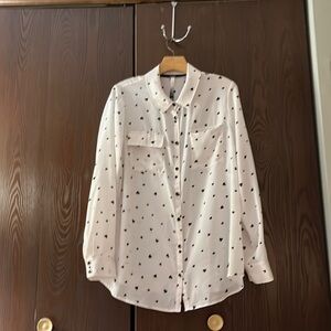 Kenzie Long sleeve blouse with heart design. Size XL